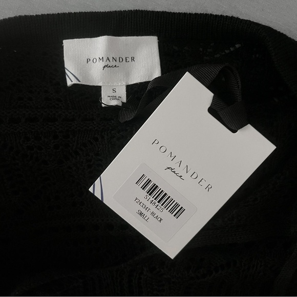 Pomander Place Tuckernuck Kai Black Crochet Knit Mini Boho Dress Size Small - Picture 10 of 12